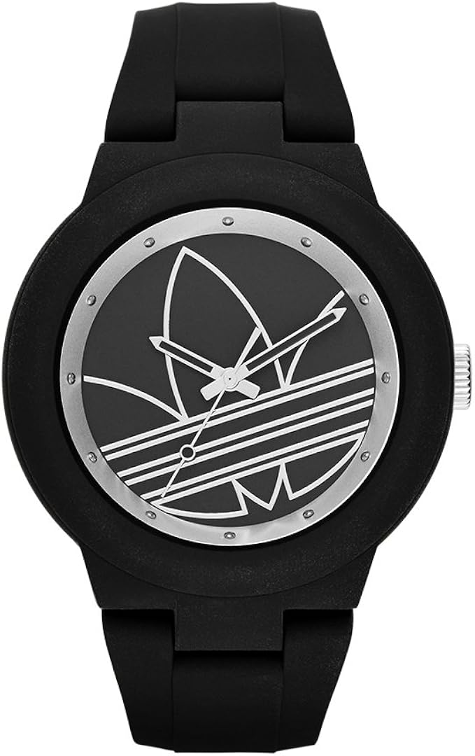 阿迪达斯 女式 aberdeen 模拟显示模拟石英手表, 黑色/黑色 adh3048